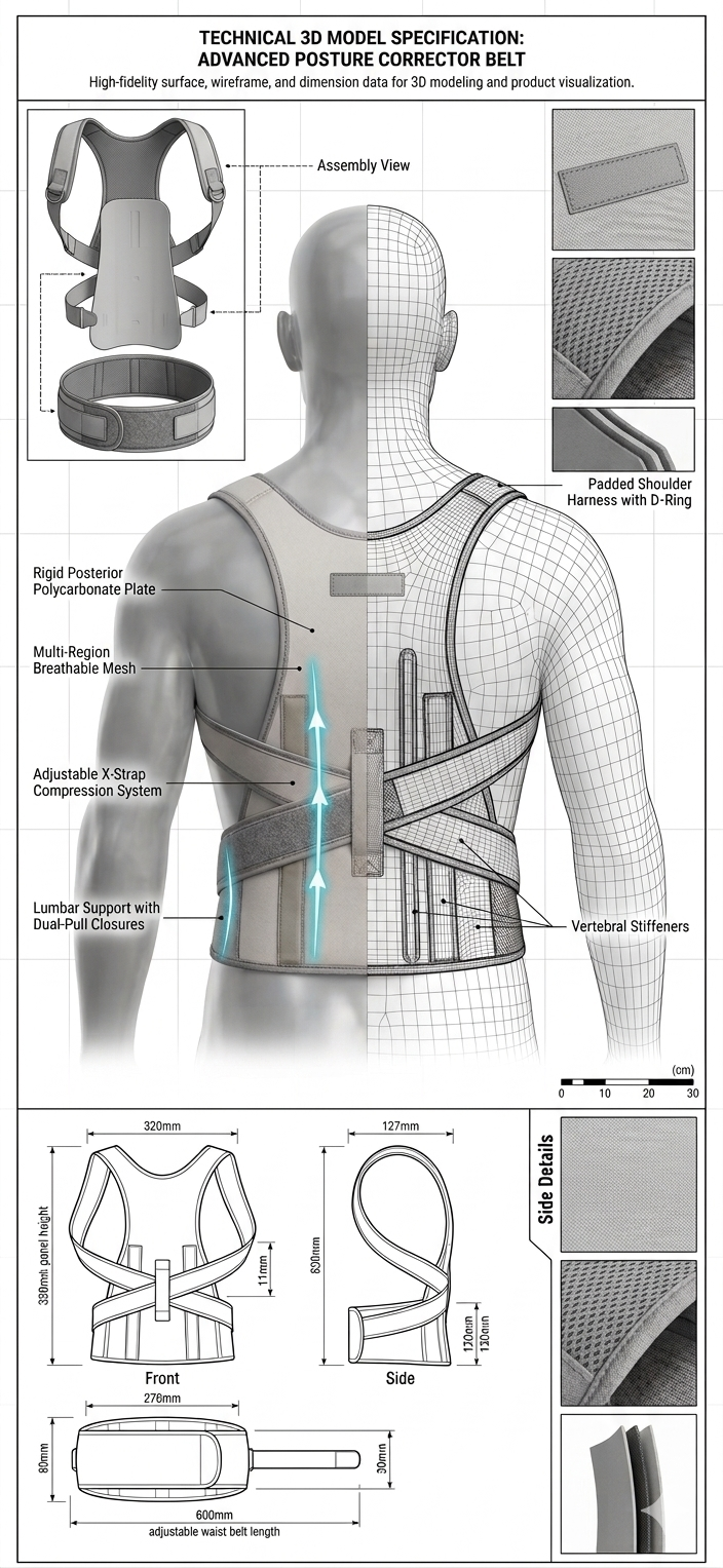 Posture Corrector Belt for Men & Women | Back Pain Relief & Straight Posture Support